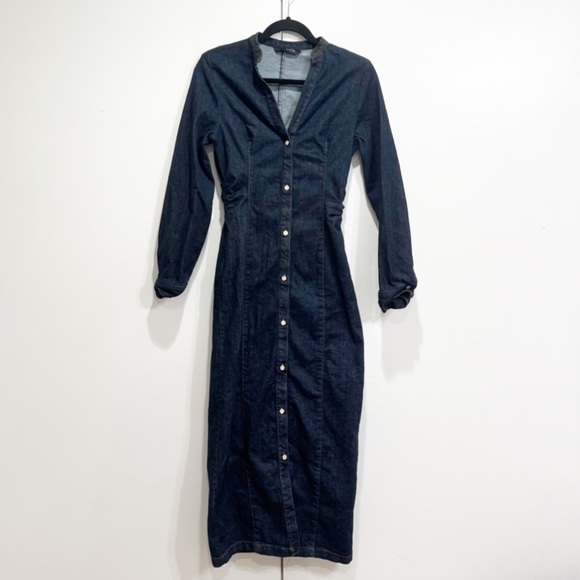 Zara Dresses & Skirts - Zara Denim Long Sleeve Button Front Dress Size Medium